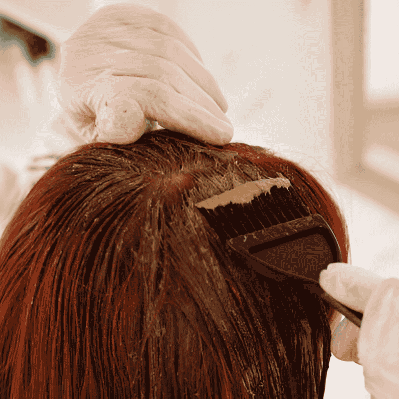 Henna Application in Hair